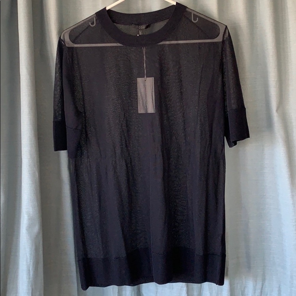 COS sheer navy top